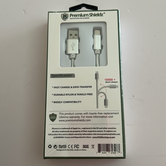 USB Type - C Cable for Fast Charging - 10 ft.  -  Sealed. - Picture 2 of 5